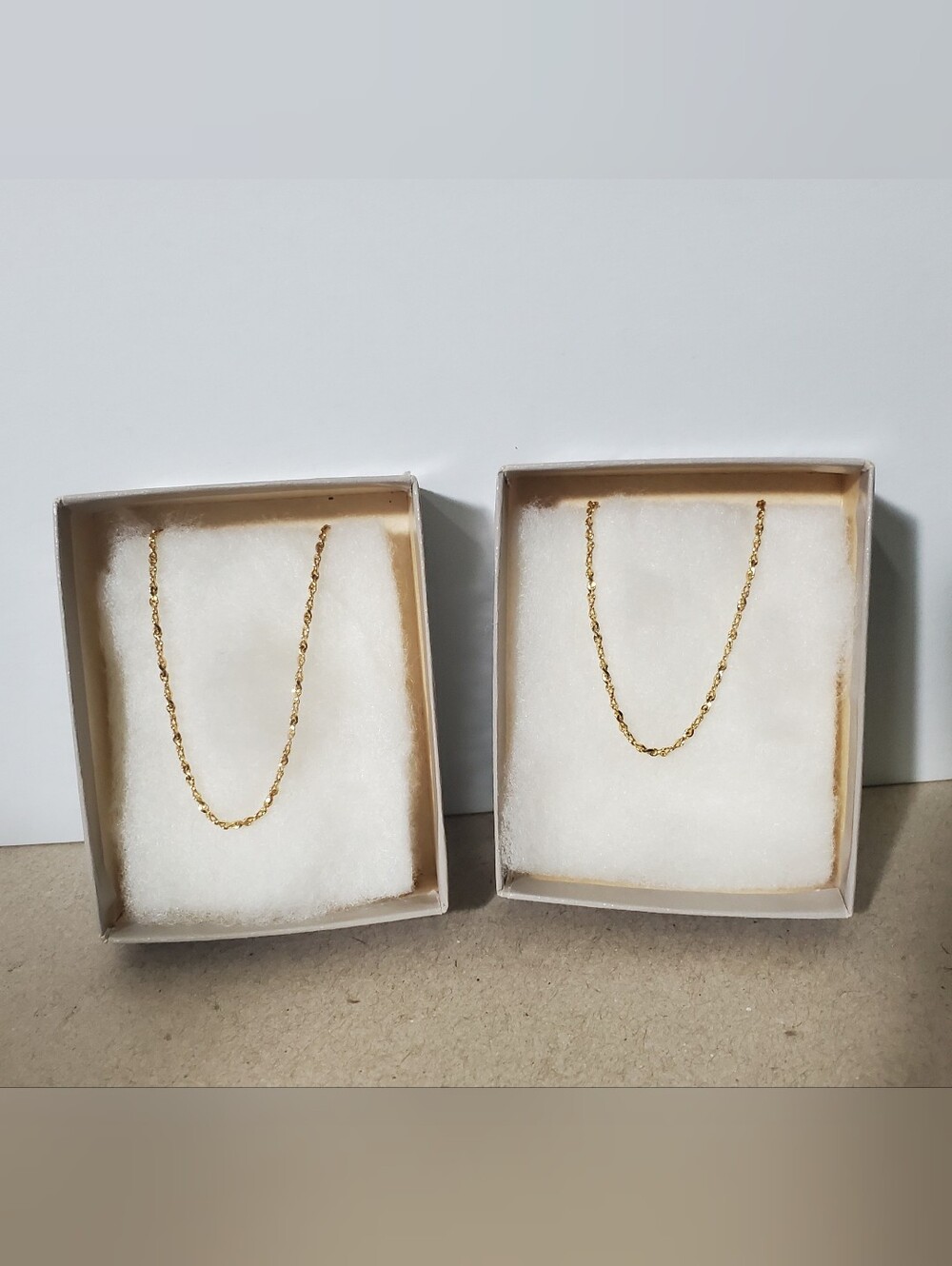 Pair of Avon 1984 Classic Style 18" Goldtone Rope Chain Necklaces Spring Closure